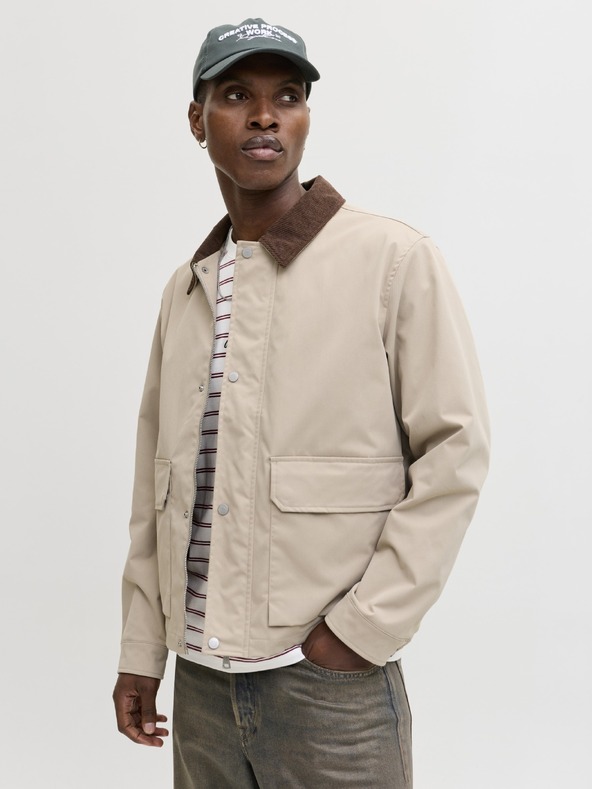 Jack & Jones Béžová přechodová bunda JORCatskills Barn