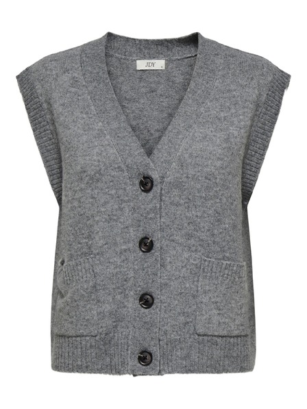 Jacqueline de Yong Kardigan bez rukávů SUPER grey melange