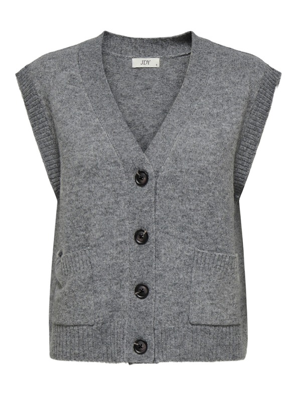 Jacqueline de Yong Kardigan bez rukávů SUPER grey melange