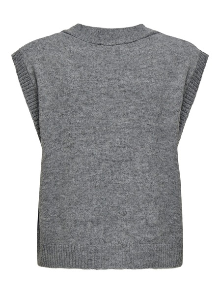 Jacqueline de Yong Kardigan bez rukávů SUPER grey melange