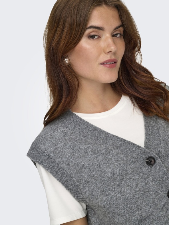 Jacqueline de Yong Kardigan bez rukávů SUPER grey melange