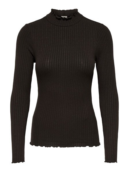 Jacqueline de Yong Top s dlouhým rukávem FRANSISKA black coffee