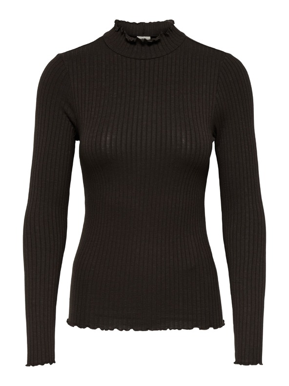 Jacqueline de Yong Top s dlouhým rukávem FRANSISKA black coffee
