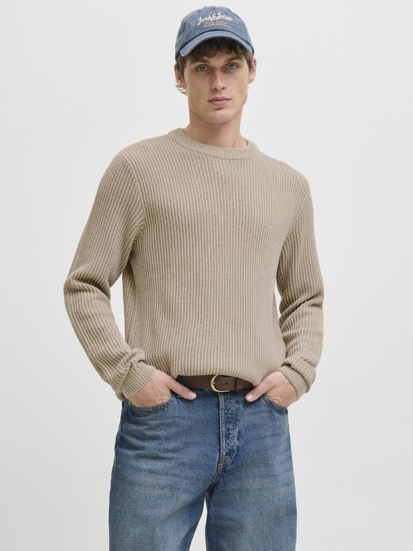 Jack & Jones Pánský pletený svetr moonbeam