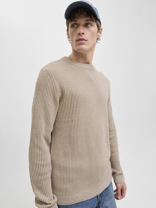 Jack & Jones Pánský pletený svetr moonbeam
