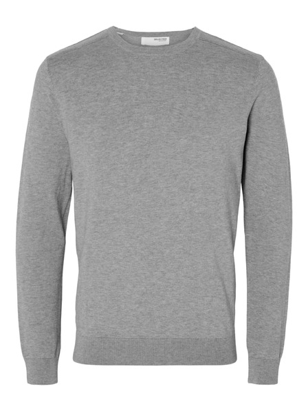 SELECTED Pánský svetr SLMBERG medium grey
