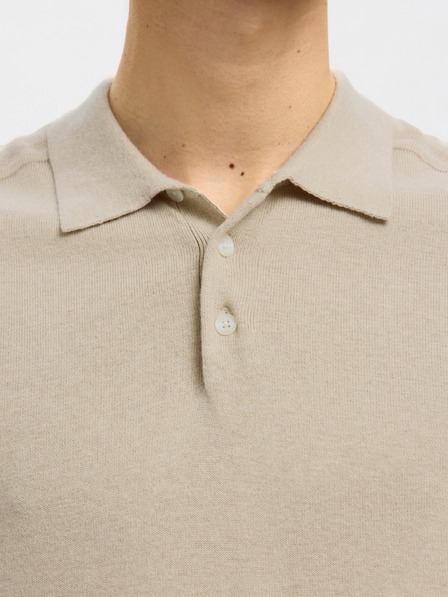 SELECTED Pánské polo triko SELECTED béžové