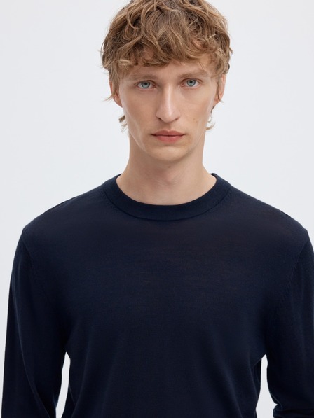 SELECTED Pánský merino svetr navy blazer