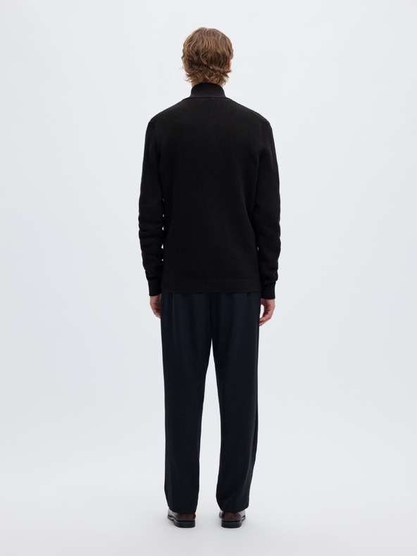 SELECTED Pánský svetr na zip black