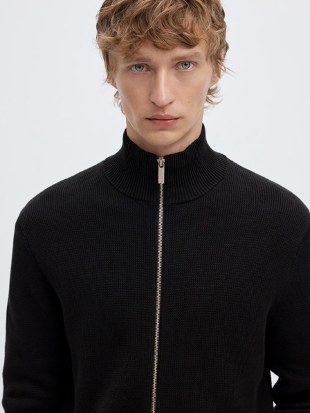 SELECTED Pánský svetr na zip black