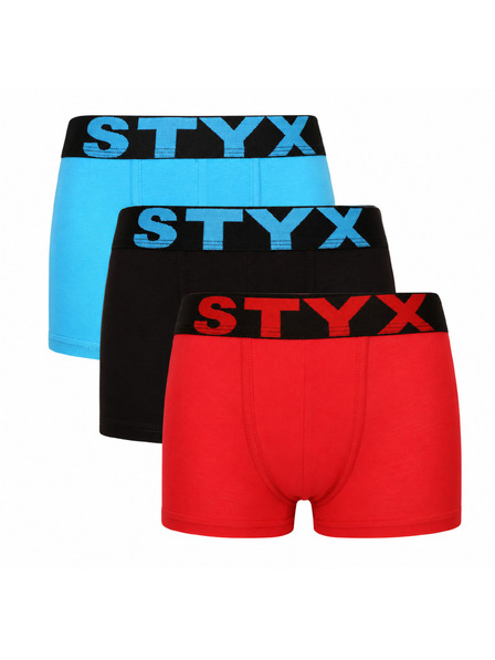 Styx Sada tří - dětské boxerky Styx sportovní guma vícebarevné