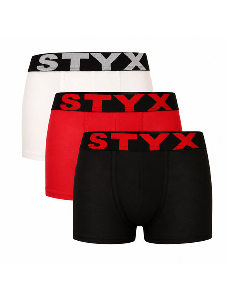 Styx Sada tří - dětské boxerky Styx sportovní guma vícebarevné
