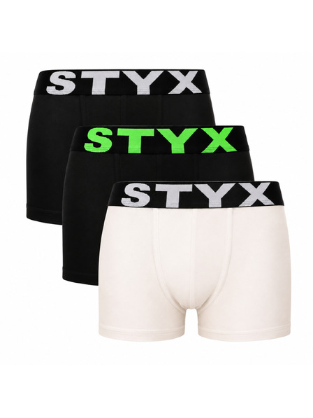 Styx Sada tří - dětské boxerky Styx sportovní guma vícebarevné