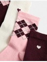 Marks & Spencer Sada 4 párů kotníkových ponožek s vysokým podílem bavlny a geometrickým vzorem Marks & Spencer červená