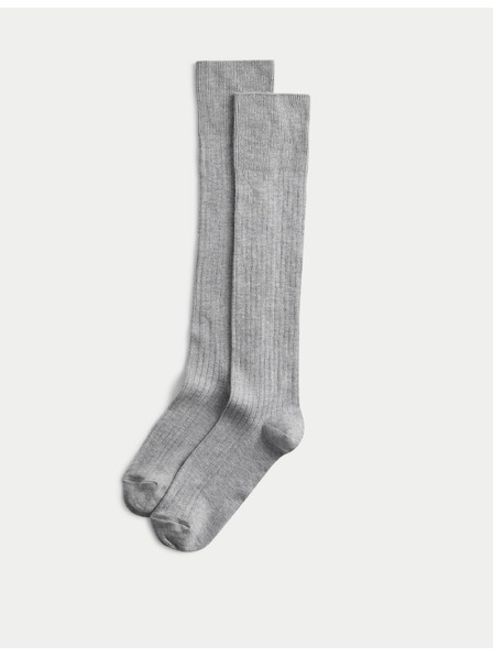 Marks & Spencer Vysoce měkké ponožky ke kolenům s technologií Freshfeet a technologií Freshfeet, 2 ks v balení Marks & Spencer šedá
