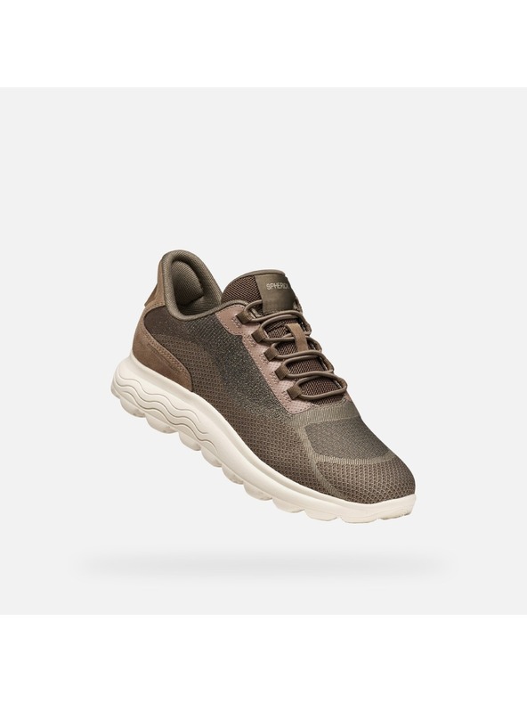 Geox Tmavě hnědé dámské tenisky Geox Spherica Plus