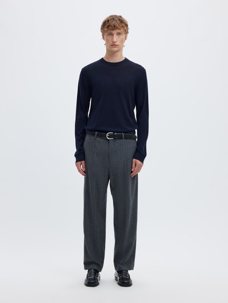 SELECTED Pánský merino svetr navy blazer