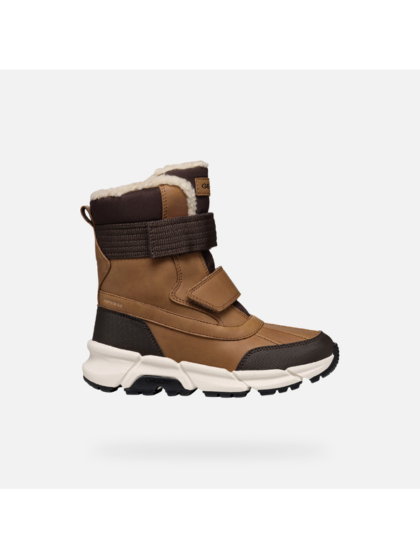 Geox Hnědá chlapecká kotníková obuv Geox Flexyper Plus