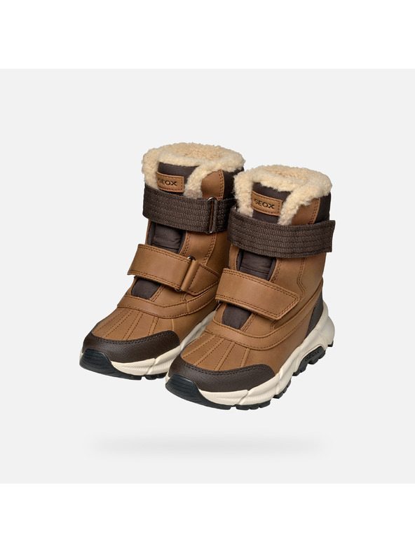 Geox Hnědá chlapecká kotníková obuv Geox Flexyper Plus