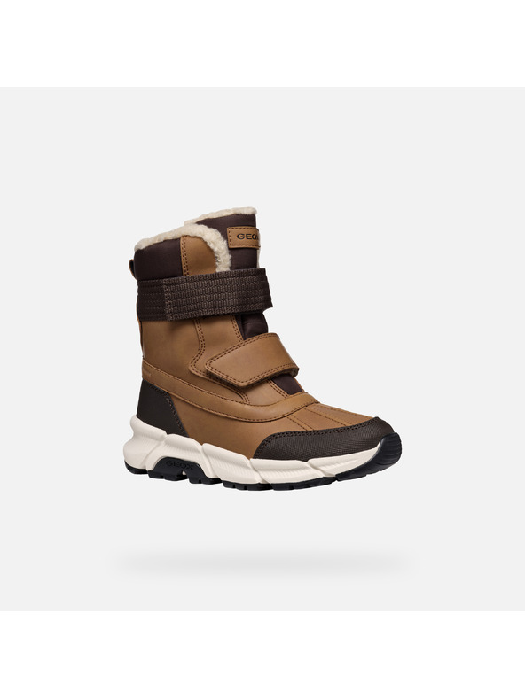 Geox Hnědá chlapecká kotníková obuv Geox Flexyper Plus