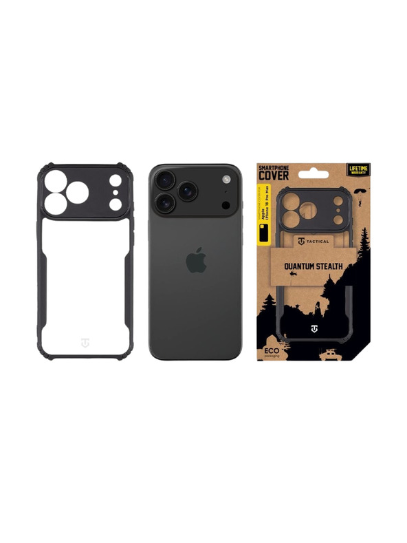 Tactical Tactical Quantum Stealth Kryt pro Apple iPhone 18 Pro Max Clear/Black