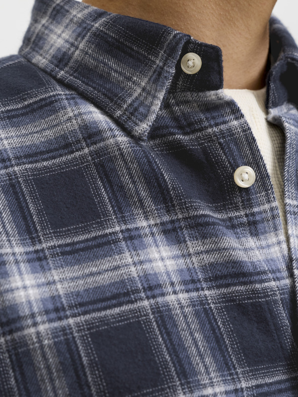 Jack & Jones Flanelová pánská kostkovaná košile navy