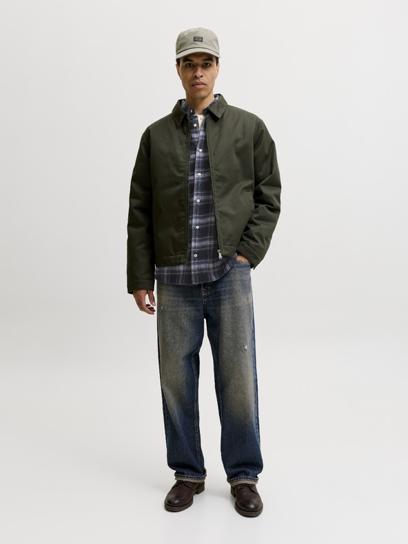 Jack & Jones Flanelová pánská kostkovaná košile navy