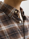 Jack & Jones Flanelová kostkovaná pánská košile hnědá