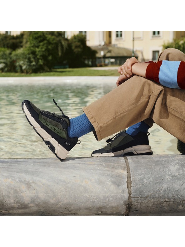 Geox Khaki chlapecké tenisky Geox Flexyper Plus
