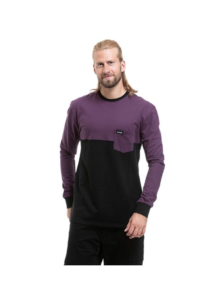 Meatfly Meatfly pánské tričko s dlouhým rukávem Harvey Deep Purple / Black