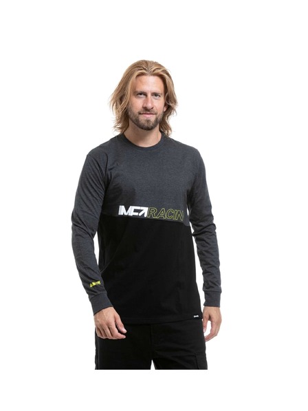 Meatfly Meatfly pánské tričko s dlouhým rukávem Judgement Charcoal Heather / Black