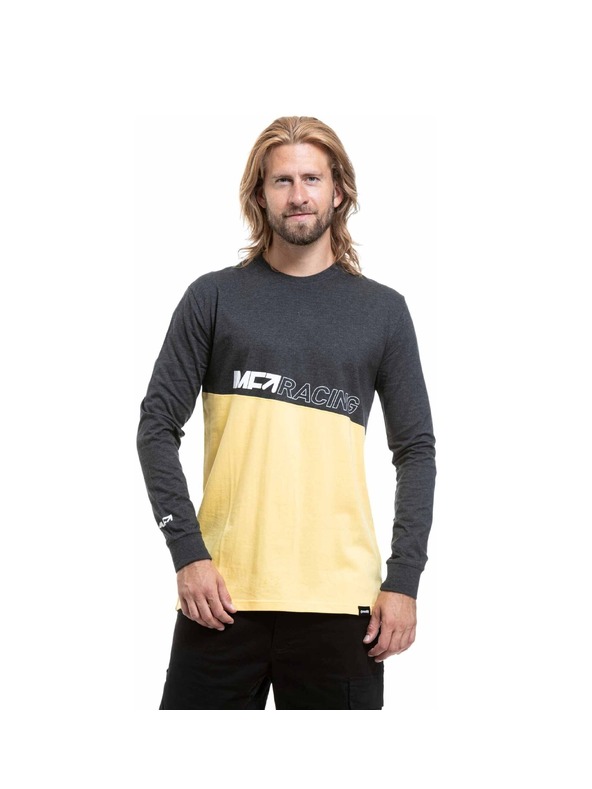 Meatfly Meatfly pánské tričko s dlouhým rukávem Judgement Yellow Cream / Charcoal Heather