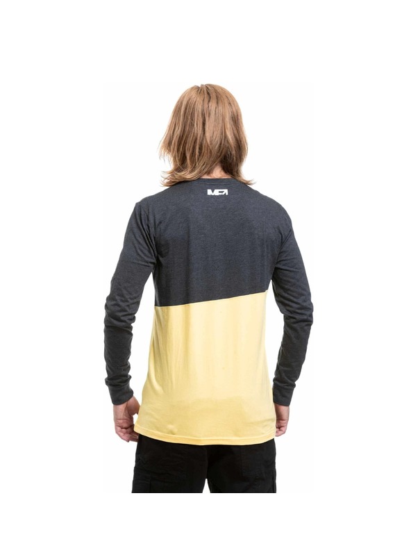 Meatfly Meatfly pánské tričko s dlouhým rukávem Judgement Yellow Cream / Charcoal Heather