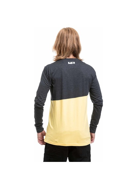Meatfly Meatfly pánské tričko s dlouhým rukávem Judgement Yellow Cream / Charcoal Heather