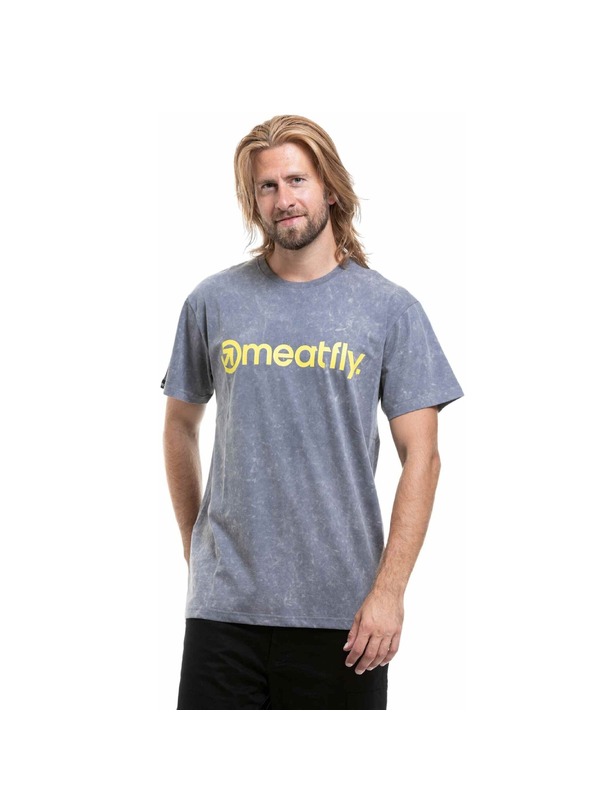 Meatfly Meatfly pánské tričko MF Logo Pewter Acid Wash