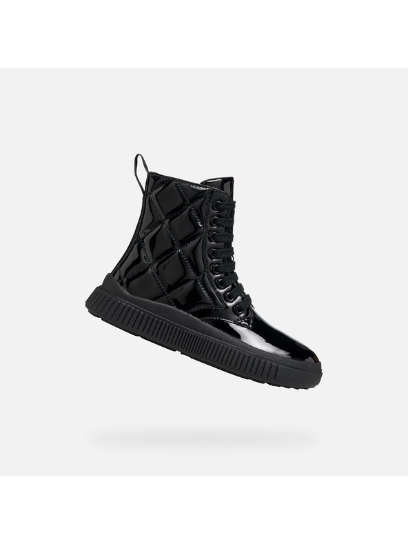 Geox Černá dívčí kotníková obuv Geox Laquinny
