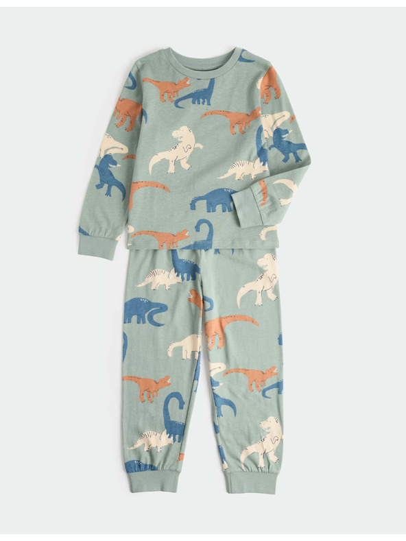 Marks & Spencer Pyžamo z čisté bavlny s motivem dinosaura (1–16 let) Marks & Spencer zelená